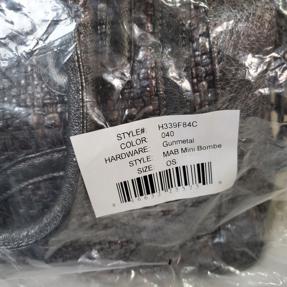 Rebecca MInkoff Gunmetal Silver Weave MAB Bombe MIni Satchel $495 MSRP NWT - Picture 8 of 9